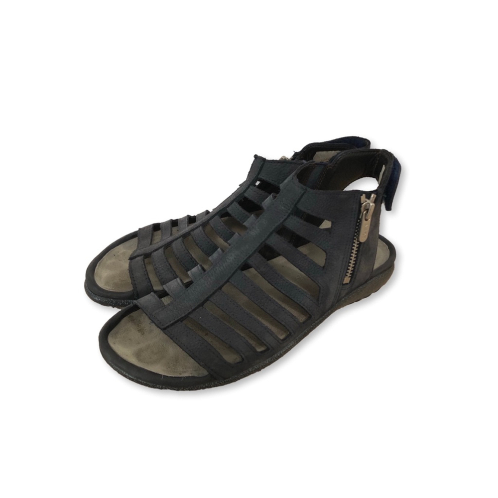 NAOT Navy Blue Leather Gladiator Sandals Size 7.5